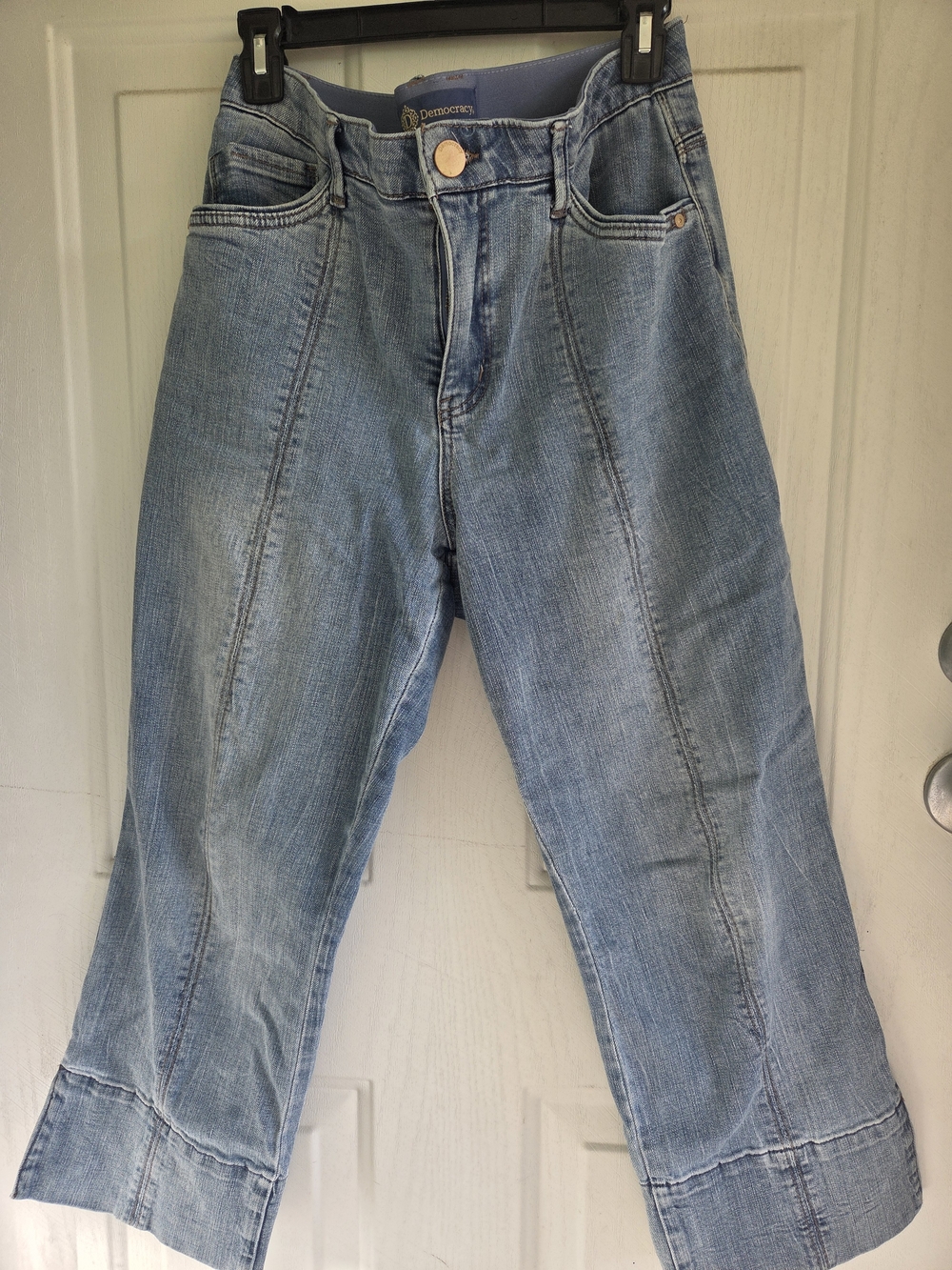 Democracy Light Blue Crop  Jeans - Classic Five-Pocket - Picture 2 of 5